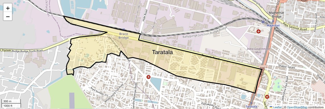 Location Map of Taratala, Kolkata