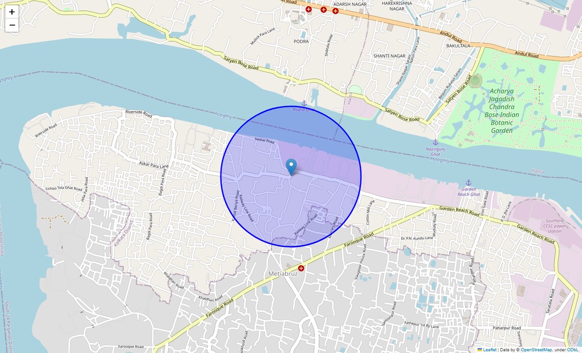 Location Map of Taratala Road, Kolkata