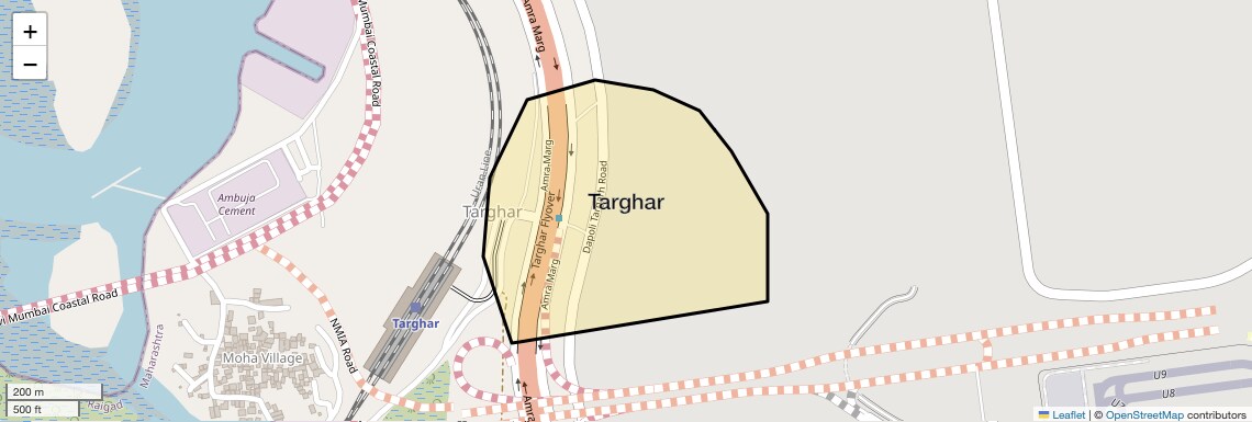 Location Map of Targhar, Navi Mumbai