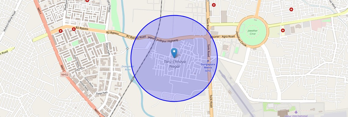 Location Map of Taroon Ki Koont, Jaipur
