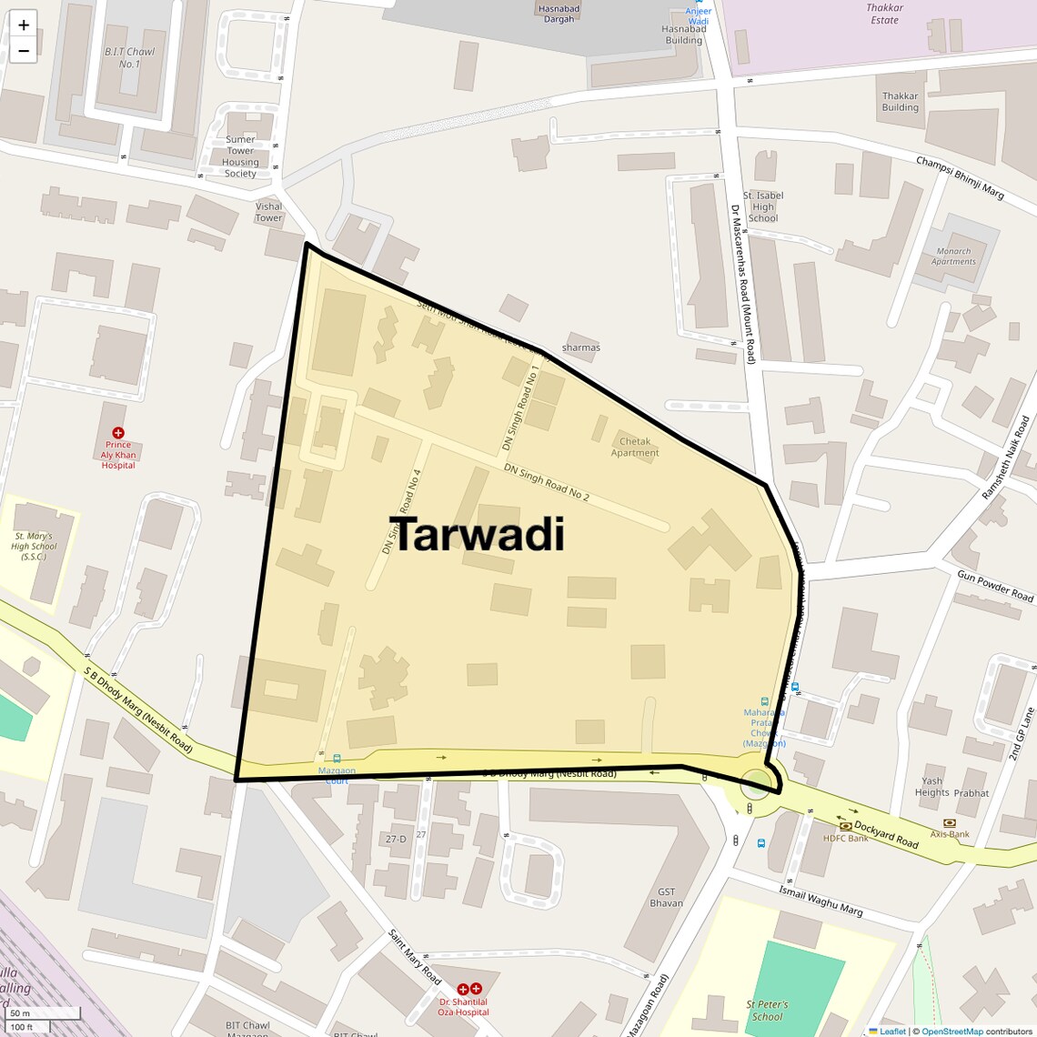 Location Map of Tarwadi, Mumbai