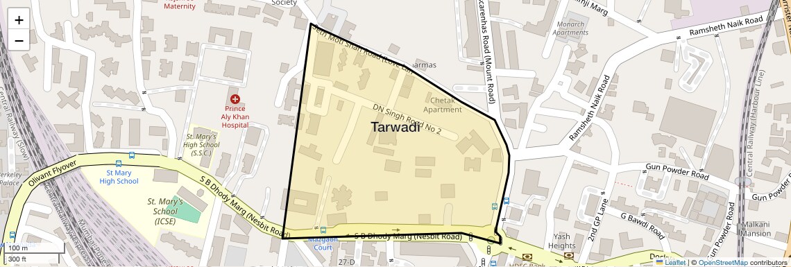 Location Map of Tarwadi, Mumbai