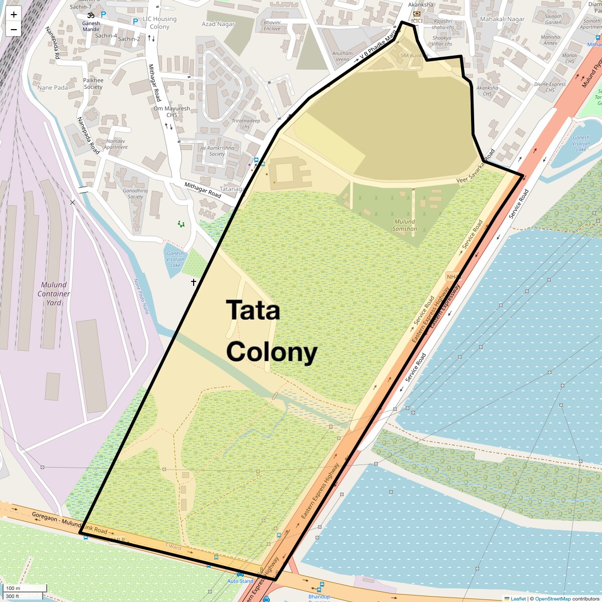 Check Time Travel of Tata Colony, Mumbai