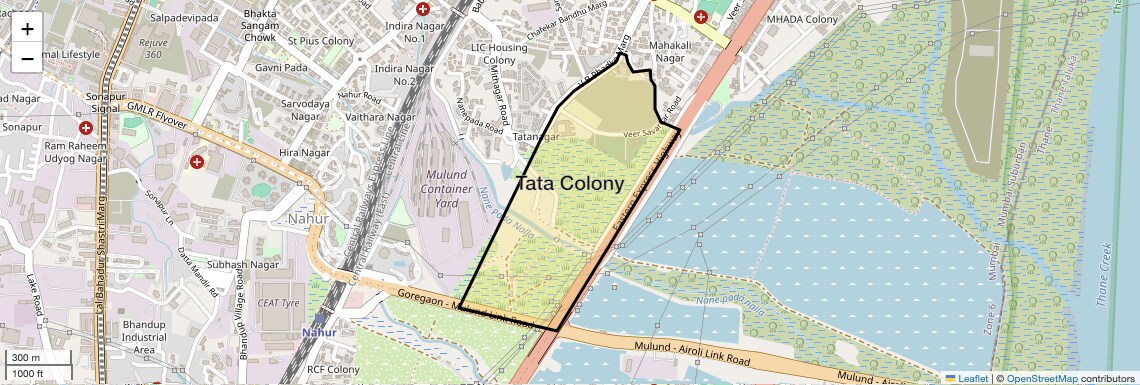 Location Map of Tata Colony, Mumbai