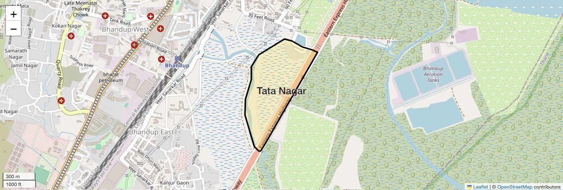 Location Map of Tata Nagar, Mumbai