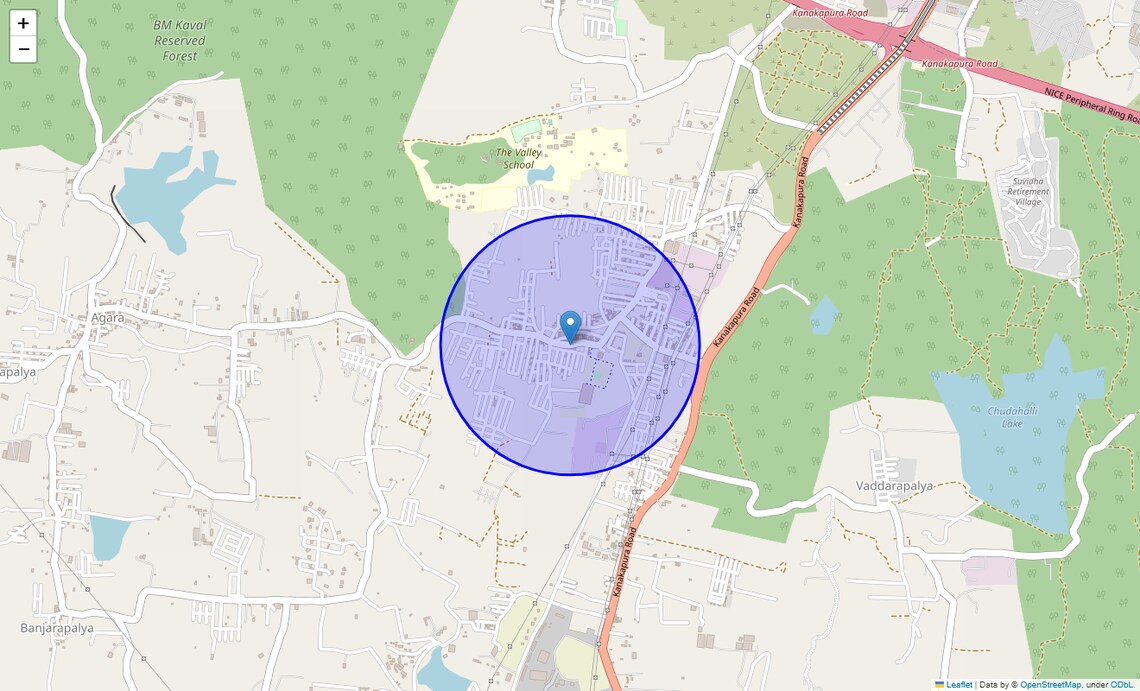 Location Map of Tataguni, Bangalore