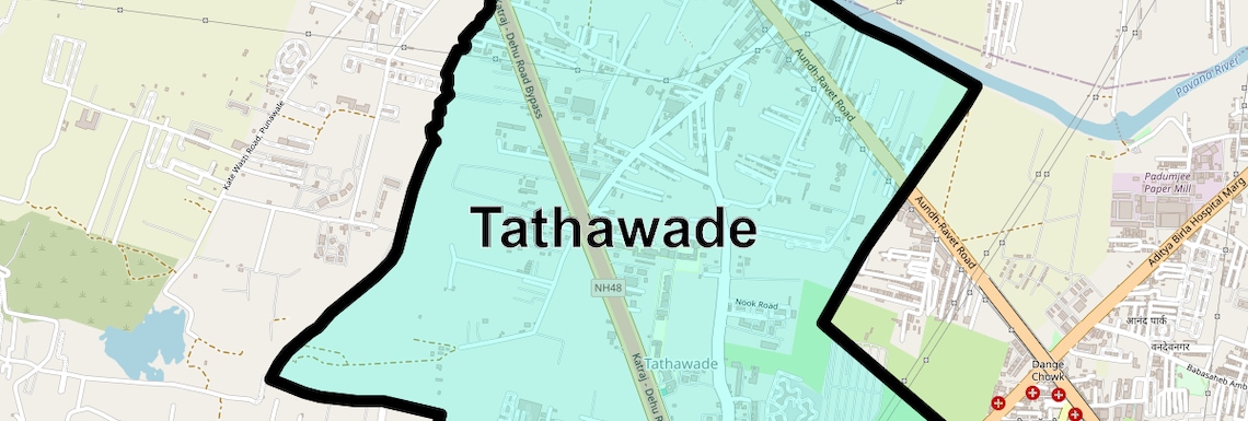 Location Map of Tathawade, Pune
