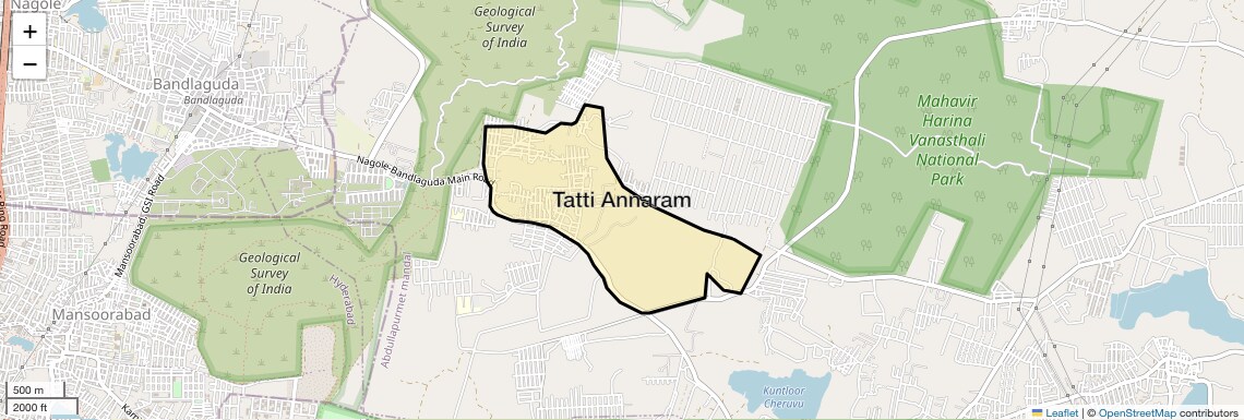 Location Map of Tatti Annaram, Hyderabad