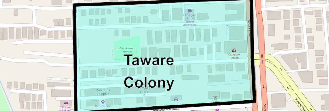 Location Map of Taware Colony, Pune