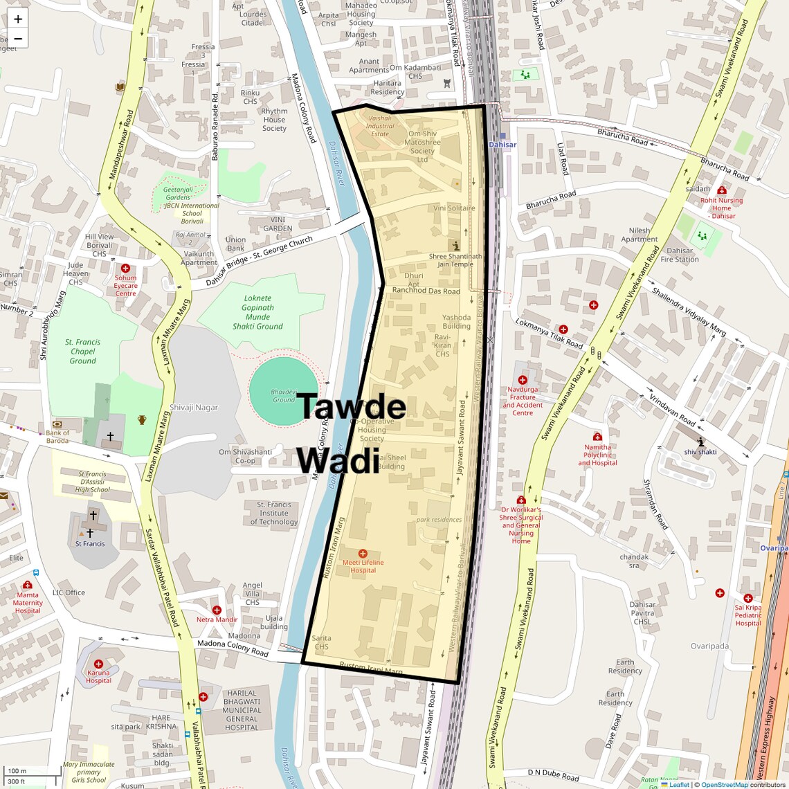 Location Map of Tawde Wadi, Mumbai