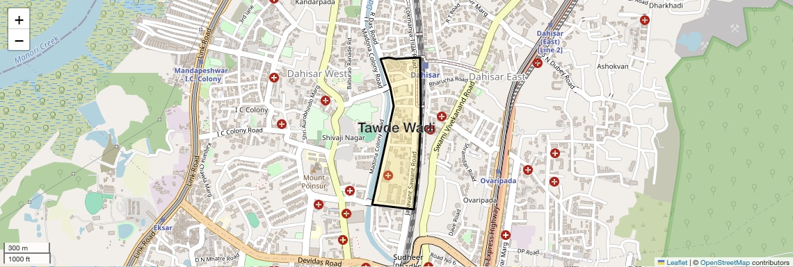 Location Map of Tawde Wadi, Mumbai