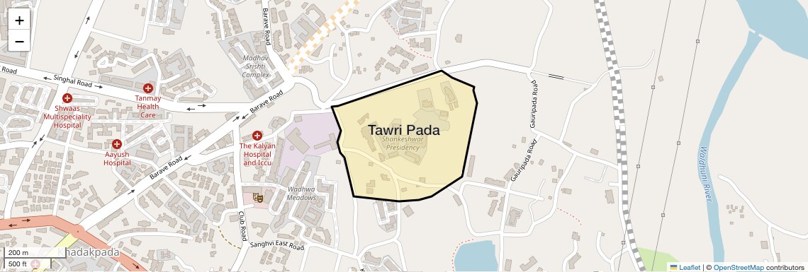Location Map of Tawri Pada, Thane