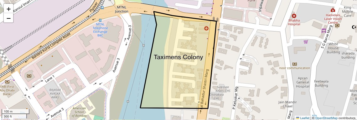 Location Map of Taximens Colony, Mumbai