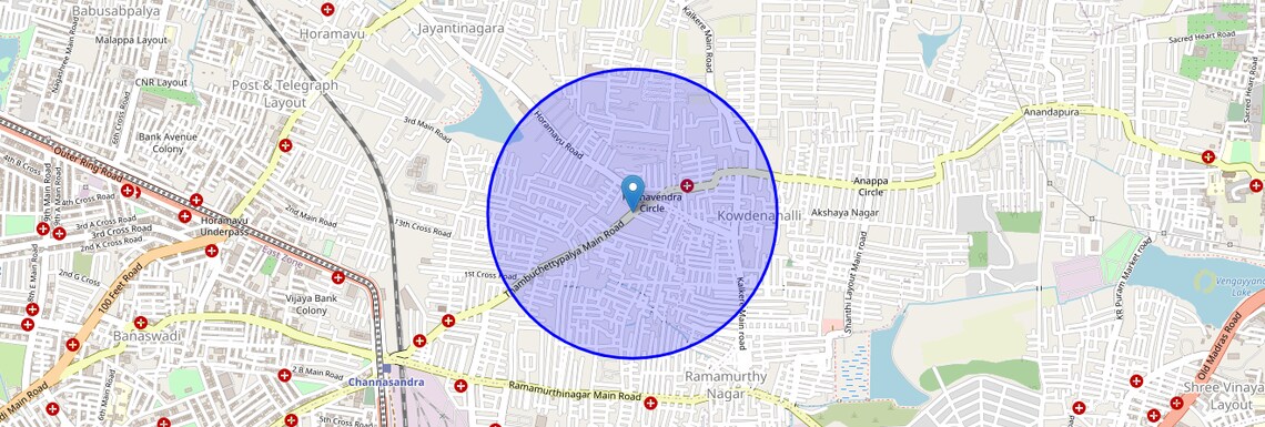 Location Map of TC Palya Road, Bangalore