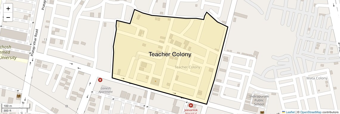 Location Map of Teacher Colony, Ghaziabad