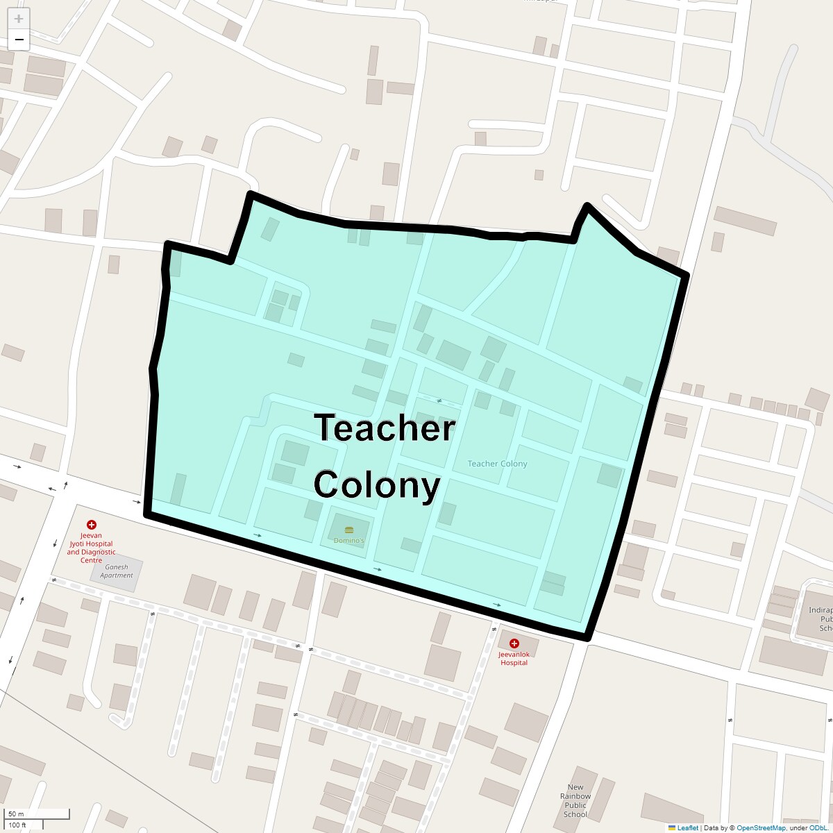 Location Map of Teacher Colony, Ghaziabad