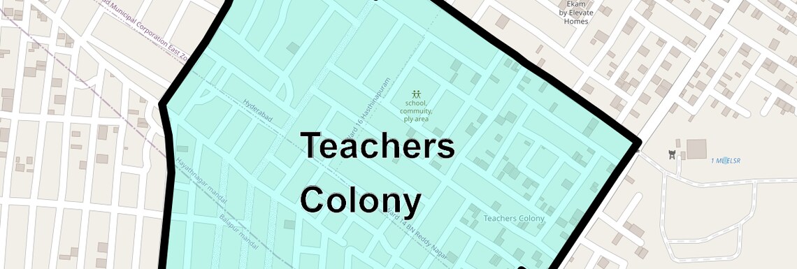 Location Map of Teachers Colony, Hyderabad