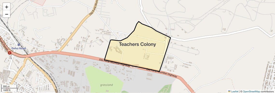 Location Map of Teachers Colony, Pune