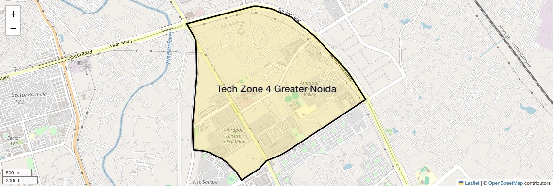 Location Map of Tech Zone 4 Greater Noida, Greater Noida