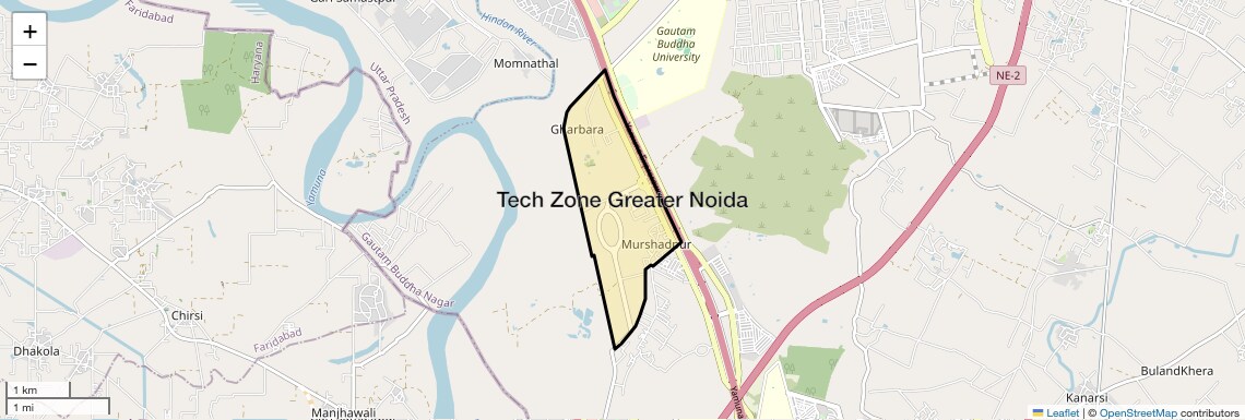 Location Map of Tech Zone Greater Noida, Greater Noida