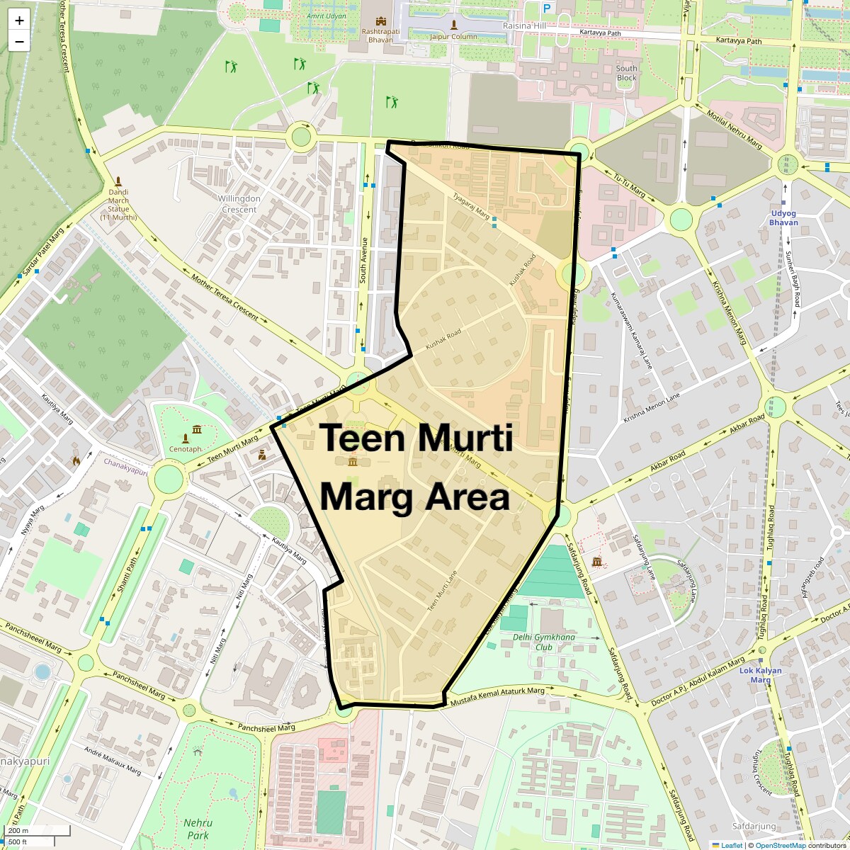 Teen Murti Marg Area,Delhi