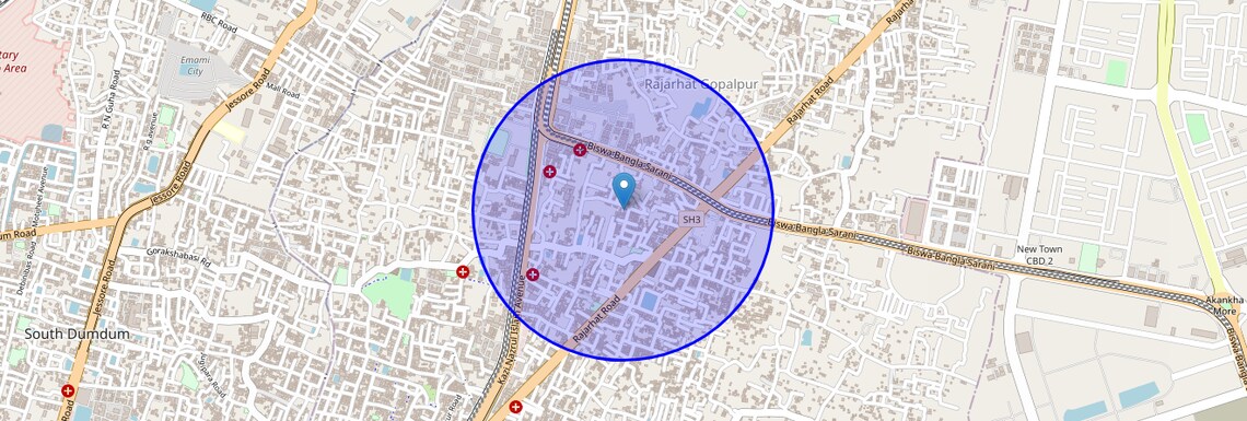 Location Map of Teghoria, Kolkata