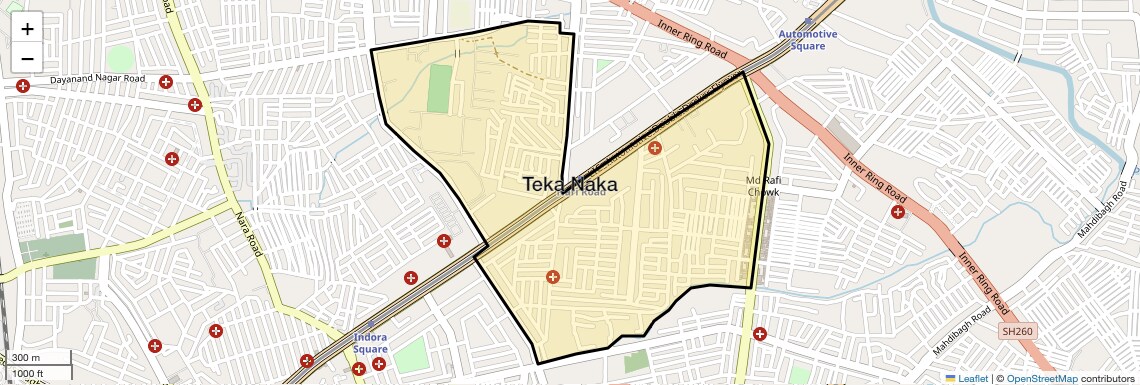 Location Map of Teka Naka, Nagpur