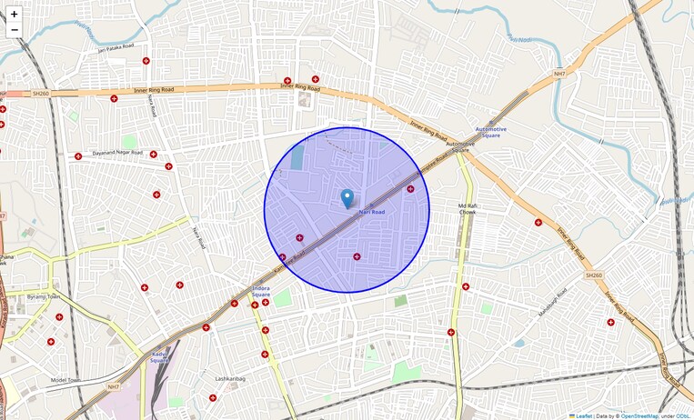 Location Map of Teka Naka