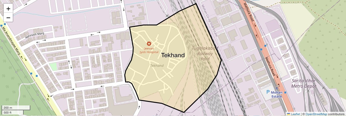 Location Map of Tekhand, Delhi