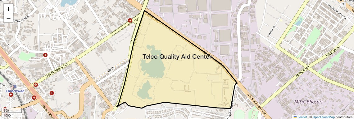 Location Map of Telco Quality Aid Center, Pune