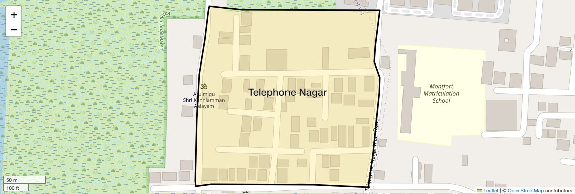 Location Map of Telephone Nagar, Chennai