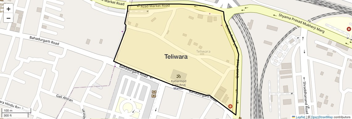 Location Map of Teliwara, Delhi