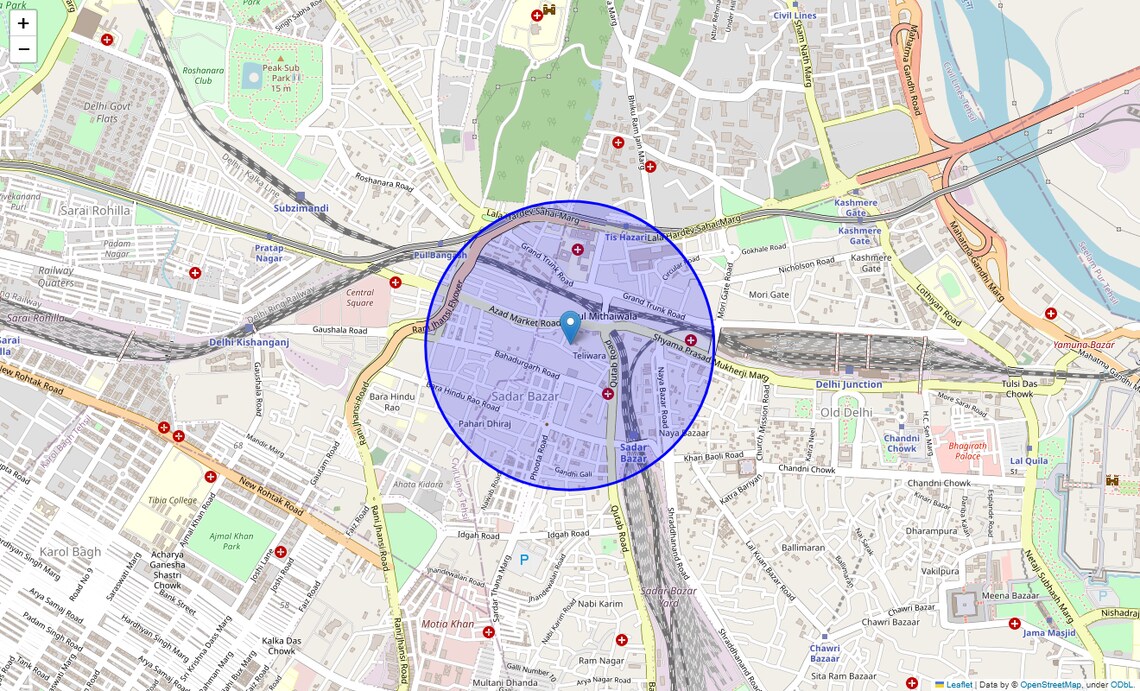 Location Map of Teliwara, Delhi