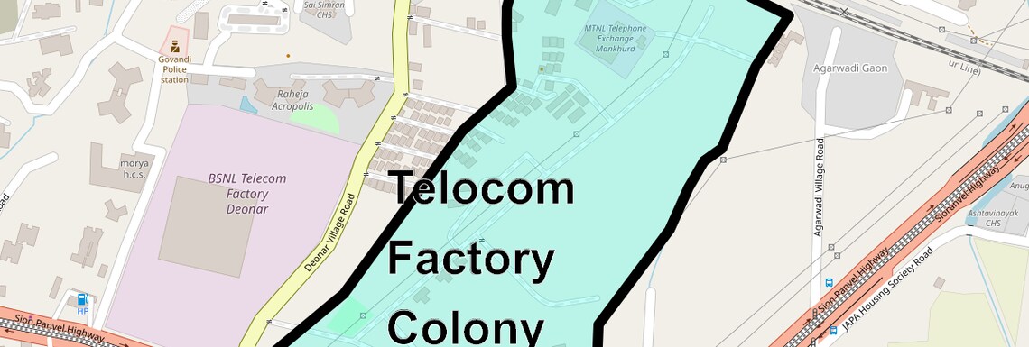Location Map of Telocom Factory Colony, Mumbai