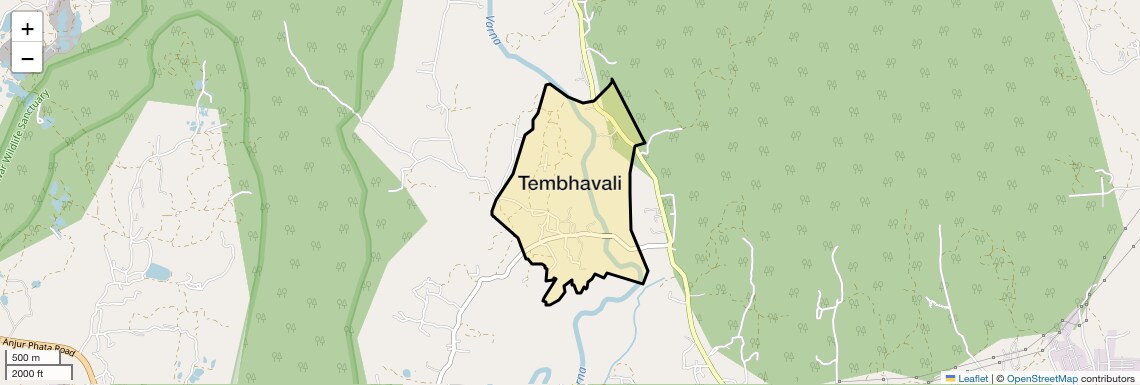 Location Map of Tembhavali, Thane