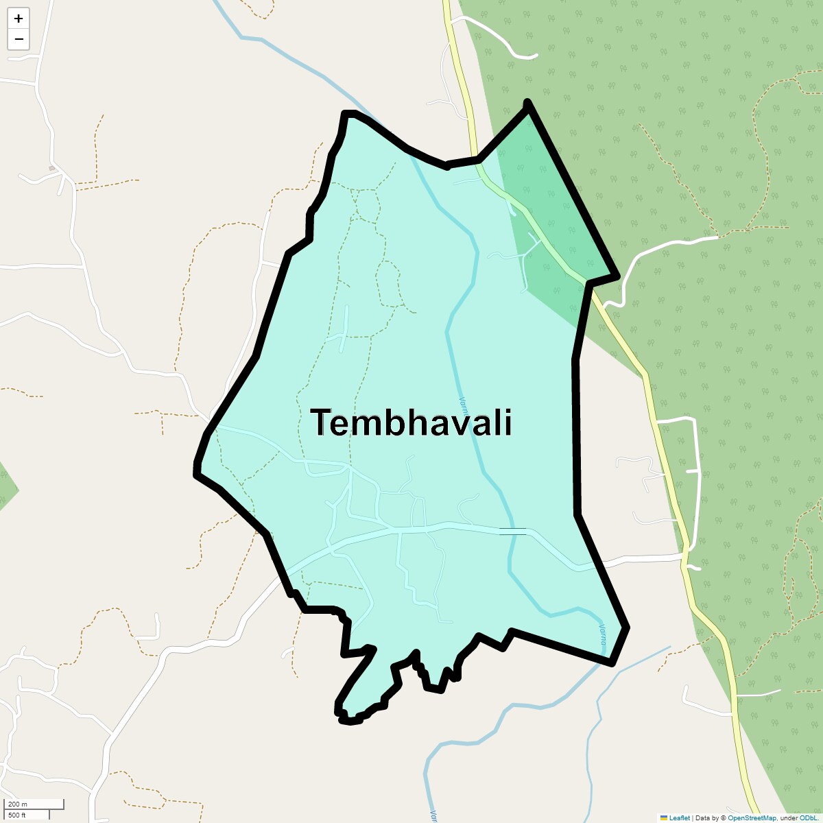 Location Map of Tembhavali, Thane