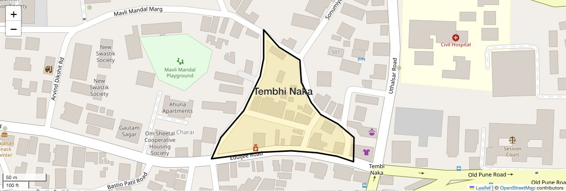 Location Map of Tembhi Naka, Thane