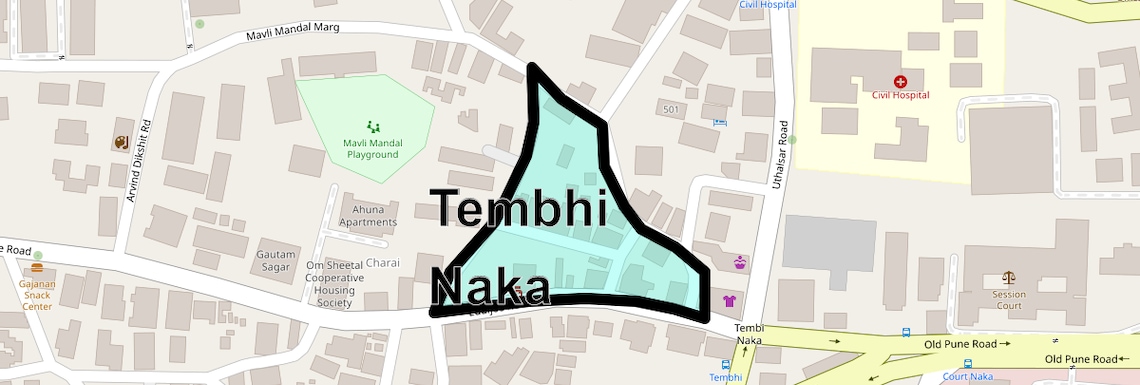 Location Map of Tembhi Naka, Thane