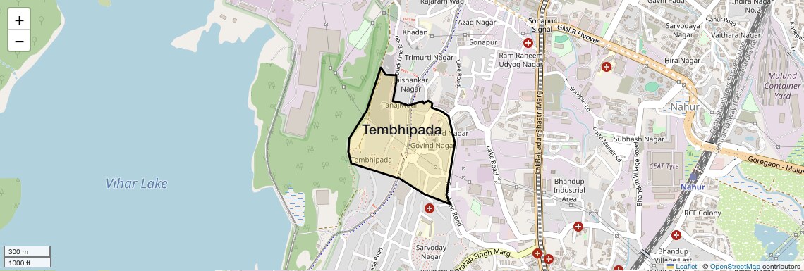 Location Map of Tembhipada, Mumbai