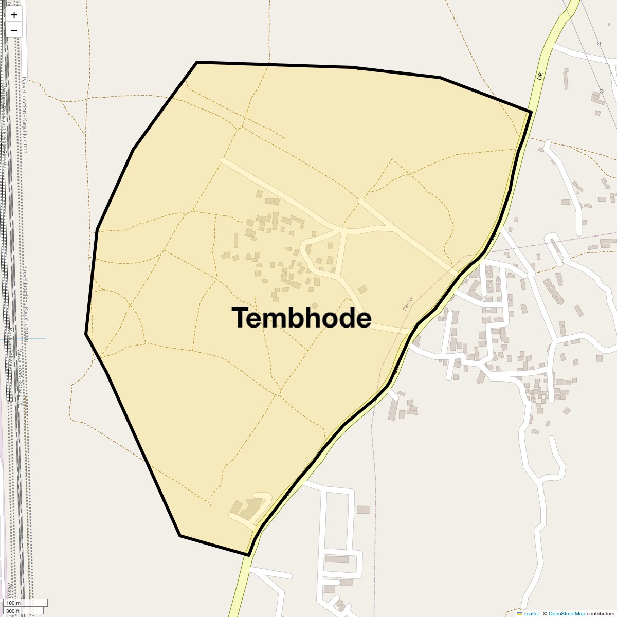 Location Map of Tembhode, Navi Mumbai