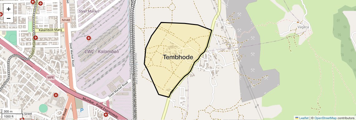 Location Map of Tembhode, Navi Mumbai