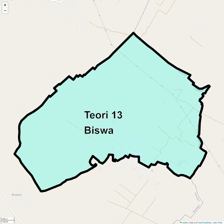 Location Map of Teori 13 Biswa