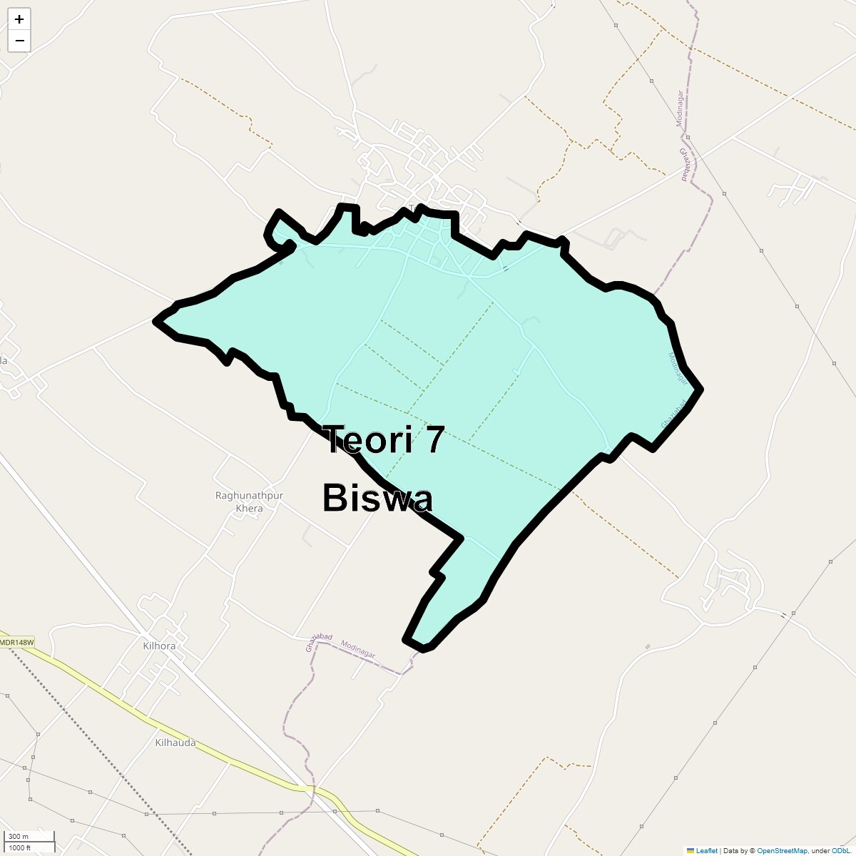 Location Map of Teori 7 Biswa, Ghaziabad
