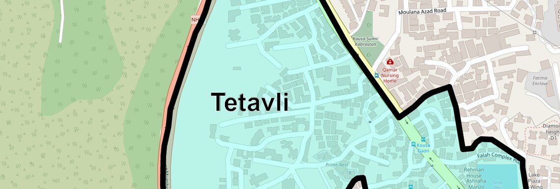 Location Map of Tetavli, Thane