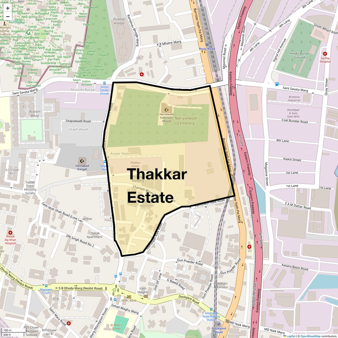Location Map of Thakkar Estate, Mumbai