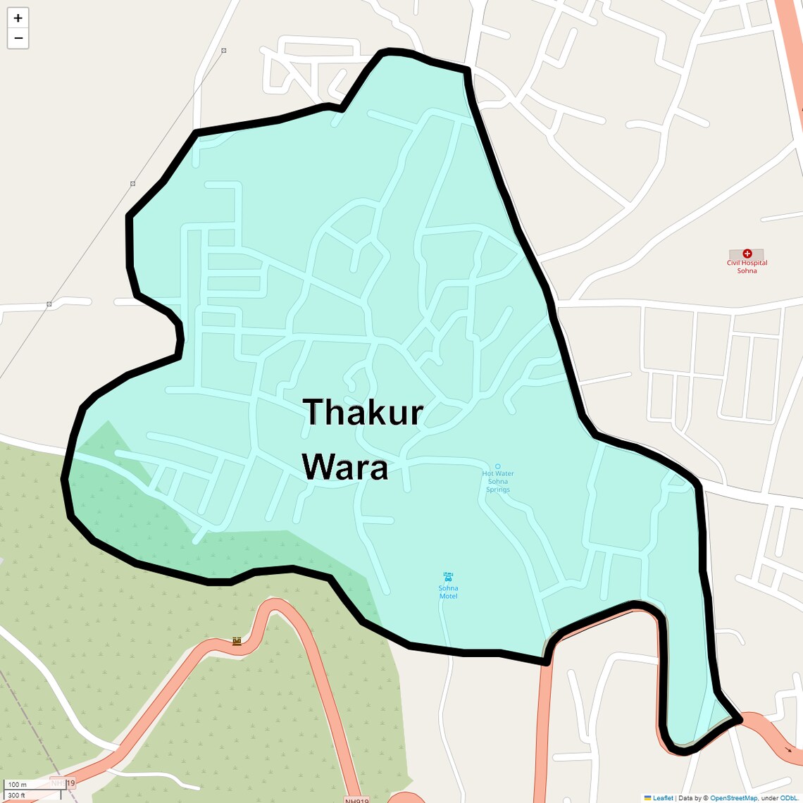 Location Map of Thakur Wara, Gurgaon