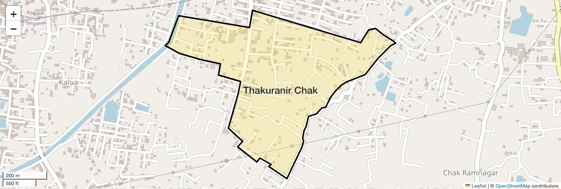 Location Map of Thakuranir Chak, Kolkata