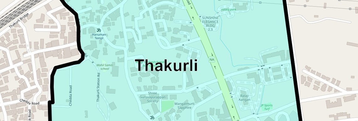 Location Map of Thakurli, Thane