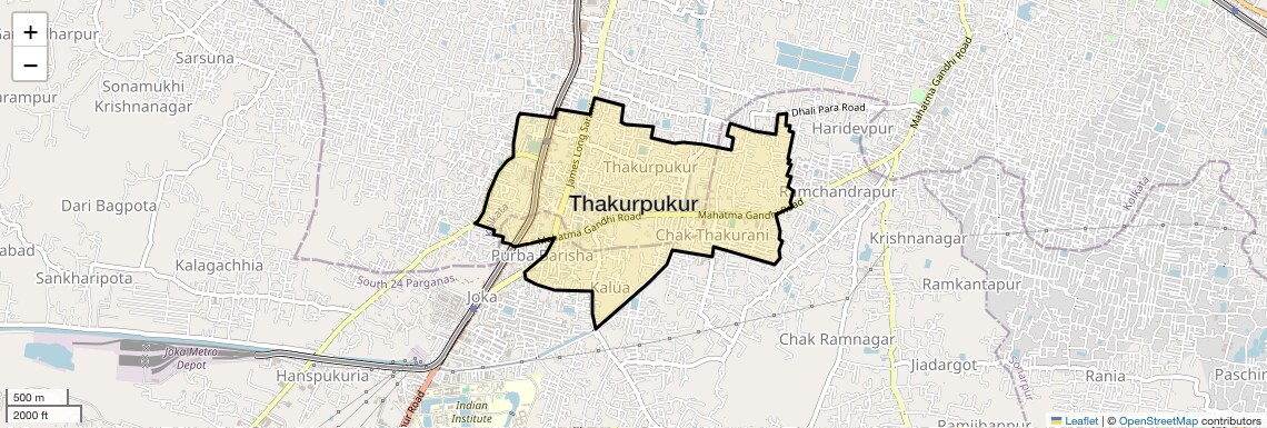 Location Map of Thakurpukur, Kolkata