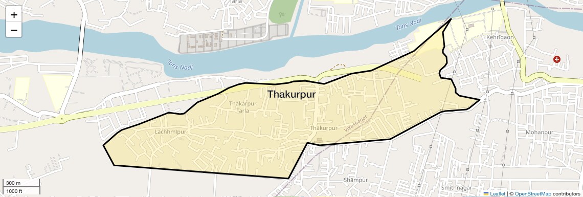 Location Map of Thakurpur, Dehradun